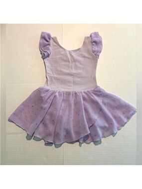 Dance Leotard Ruffle Sleeves Arshiner Ballet Dress‎ Sparkly Purple Lilac 130/4-5